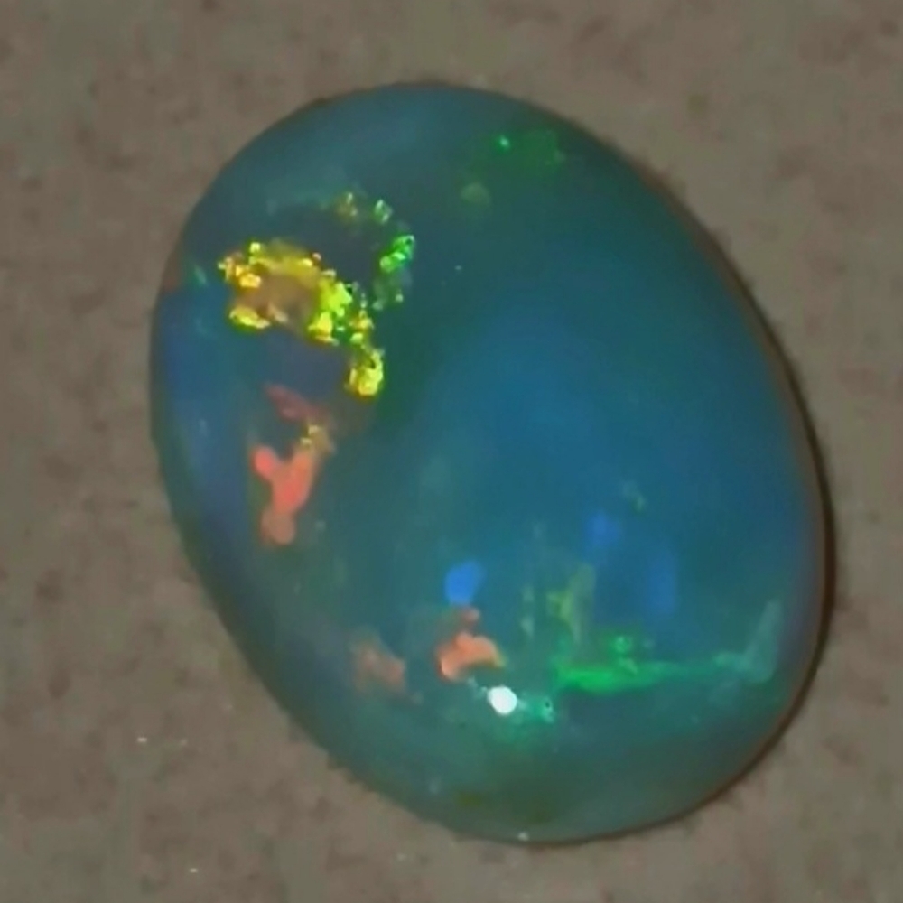 Australian Solid Semi Black Opal 1.95 Carat New Color Flash